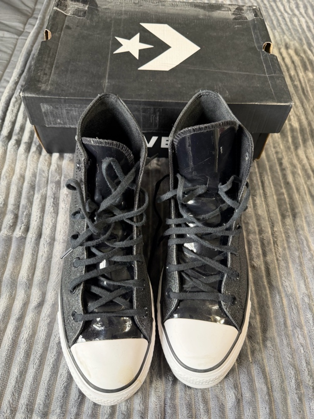 Converse Shimmer sparkle Black & White High-Top Sneakers